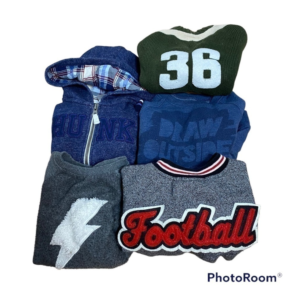 2T Sweatshirt Jacket Sweater Bundle Boys Football Hunk Lightning Bolt Gap